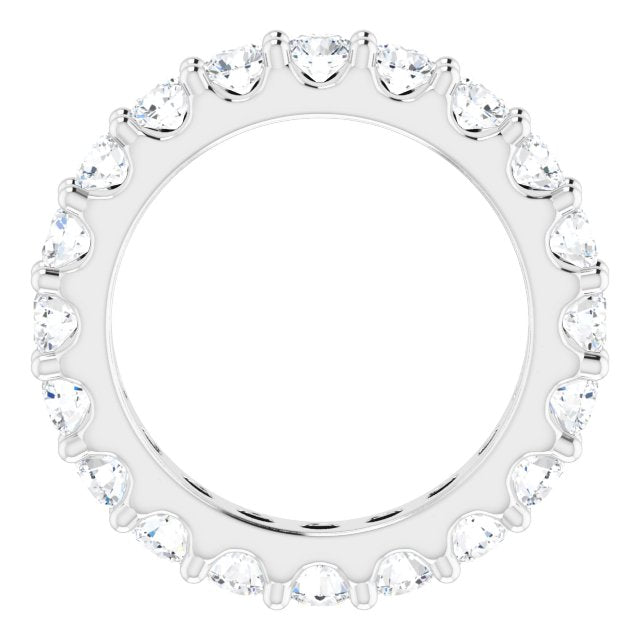 Platinum Round Natural Diamond Shared-Prong Eternity Band – 3 mm Stones (1 3/4–2 CTW) - view 2