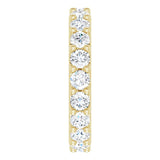 14K Gold Round Natural Diamond Shared-Prong Eternity Band – 3 mm Stones (1 3/4–2 CTW) - Yellow Gold - view 4