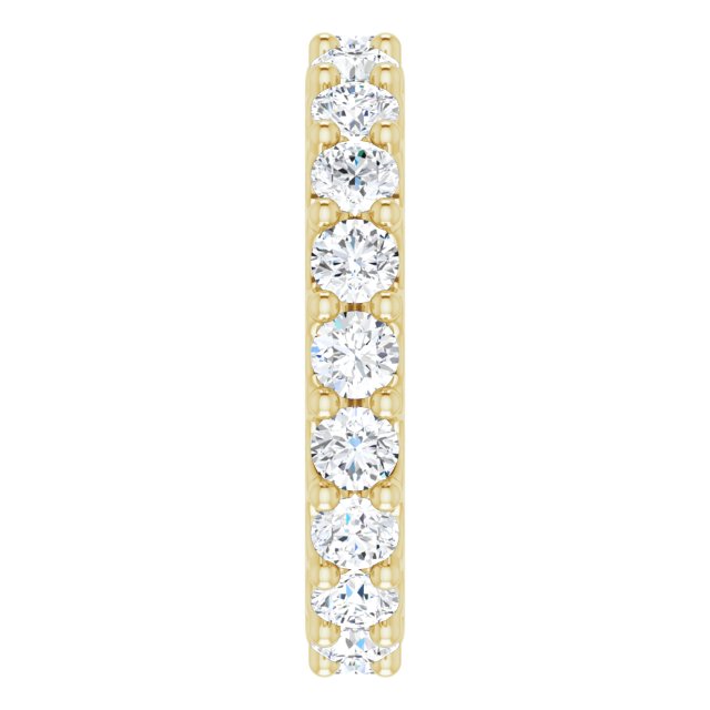 14K Gold Round Natural Diamond Shared-Prong Eternity Band – 3 mm Stones (1 3/4–2 CTW) - Yellow Gold - view 4