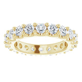 14K Gold Round Natural Diamond Shared-Prong Eternity Band – 3 mm Stones (1 3/4–2 CTW) - Yellow Gold - view 3