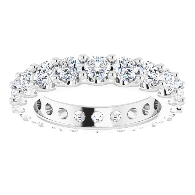 Platinum Round Natural Diamond Shared-Prong Eternity Band – 3 mm Stones (1 3/4–2 CTW) - view 3
