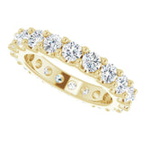 14K Gold Round Natural Diamond Shared-Prong Eternity Band – 3 mm Stones (1 3/4–2 CTW) - Yellow Gold - view 5