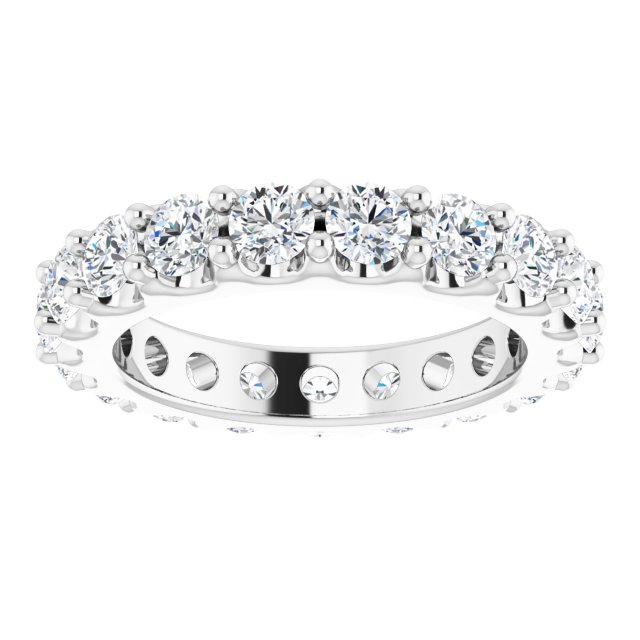 Platinum Round Natural Diamond Shared-Prong Eternity Band – 3 mm Stones (1 3/4–2 CTW) - view 3