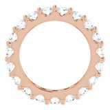 14K Gold Round Natural Diamond Shared-Prong Eternity Band – 3 mm Stones (1 3/4–2 CTW) - Rose Gold - view 2