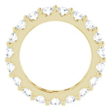 14K Gold Round Natural Diamond Shared-Prong Eternity Band – 3 mm Stones (1 3/4–2 CTW) - Yellow Gold - view 2