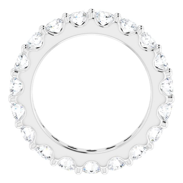 Platinum Round Natural Diamond Shared-Prong Eternity Band – 3 mm Stones (1 3/4–2 CTW) - view 2