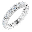 Platinum Round Natural Diamond Shared-Prong Eternity Band – 3 mm Stones (1 3/4–2 CTW)