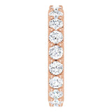 14K Gold Round Natural Diamond Shared-Prong Eternity Band – 3 mm Stones (1 3/4–2 CTW) - Rose Gold - view 4