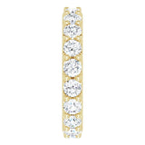14K Gold Round Natural Diamond Shared-Prong Eternity Band – 3 mm Stones (1 3/4–2 CTW) - Yellow Gold - view 4