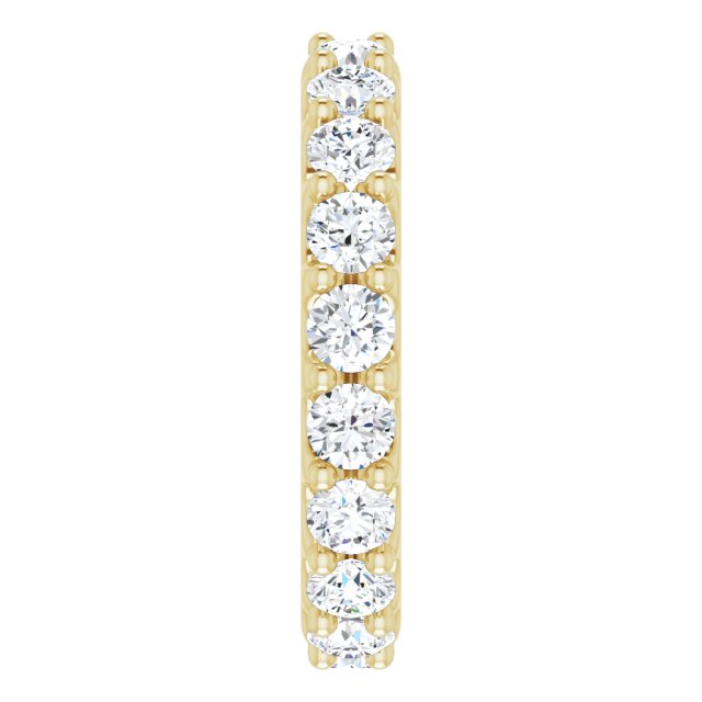14K Gold Round Natural Diamond Shared-Prong Eternity Band – 3 mm Stones (1 3/4–2 CTW) - Yellow Gold - view 4