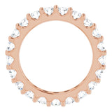 14K Gold Round Natural Diamond Shared-Prong Eternity Band – 3 mm Stones (1 3/4–2 CTW) - Rose Gold - view 2