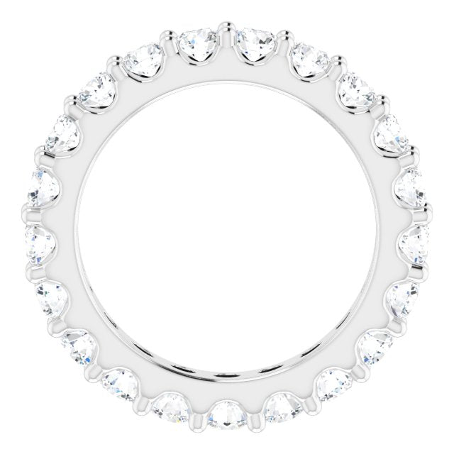 Platinum Round Natural Diamond Shared-Prong Eternity Band – 3 mm Stones (1 3/4–2 CTW) - view 2