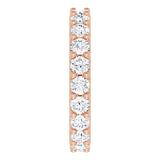 14K Gold Round Natural Diamond Shared-Prong Eternity Band – 3 mm Stones (1 3/4–2 CTW) - Rose Gold - view 4