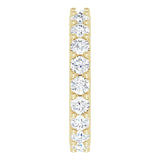 14K Gold Round Natural Diamond Shared-Prong Eternity Band – 3 mm Stones (1 3/4–2 CTW) - Yellow Gold - view 4