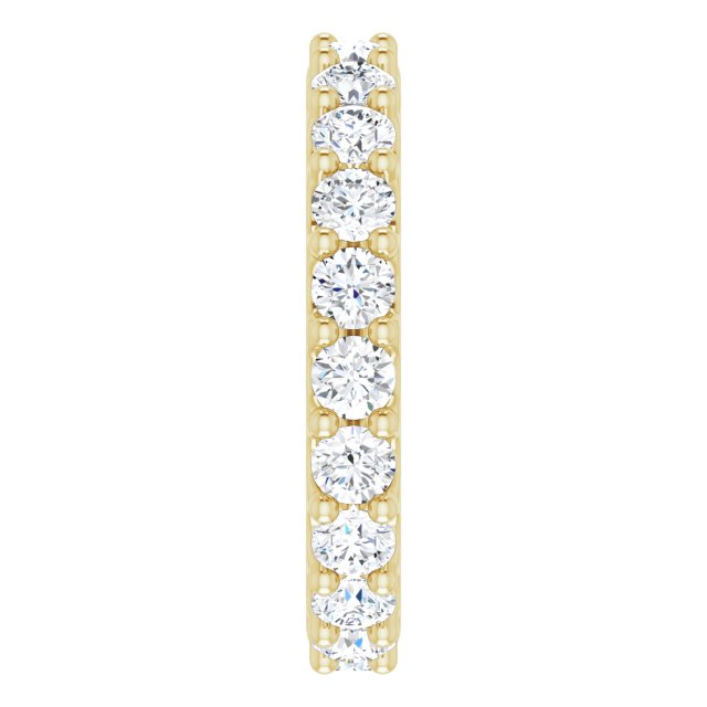 14K Gold Round Natural Diamond Shared-Prong Eternity Band – 3 mm Stones (1 3/4–2 CTW) - Yellow Gold - view 4