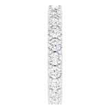 14K Gold Round Natural Diamond Shared-Prong Eternity Band – 3 mm Stones (1 3/4–2 CTW) - White Gold - view 4