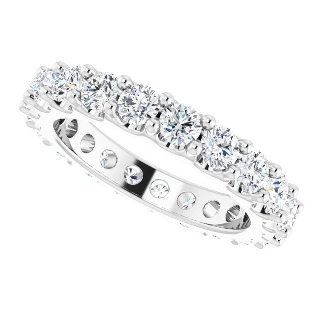 Platinum Round Natural Diamond Shared-Prong Eternity Band – 3 mm Stones (1 3/4–2 CTW) - view 5