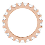 14K Gold Round Natural Diamond Shared-Prong Eternity Band – 3 mm Stones (1 3/4–2 CTW) - Rose Gold - view 2