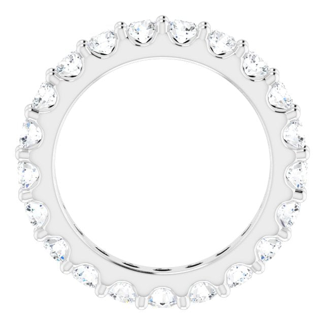 Platinum Round Natural Diamond Shared-Prong Eternity Band – 3 mm Stones (1 3/4–2 CTW) - view 2