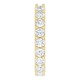 14K Gold Round Natural Diamond Shared-Prong Eternity Band – 3 mm Stones (1 3/4–2 CTW) - Yellow Gold - view 4