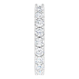 14K Gold Round Natural Diamond Shared-Prong Eternity Band – 3 mm Stones (1 3/4–2 CTW) - White Gold - view 4
