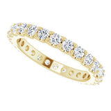 14K Gold Round Natural Diamond Shared-Prong Eternity Band – 2.5 mm Stones (1 3/8–1 1/2 CTW) .0 - Yellow Gold - view 5