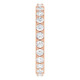 14K Gold Round Natural Diamond Shared-Prong Eternity Band – 2.5 mm Stones (1 3/8–1 1/2 CTW) .0 - Rose Gold - view 4