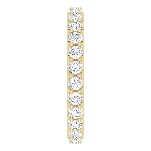 14K Gold Round Lab-Grown Diamond Shared-Prong Eternity Band – 2.5 mm Stones (1 3/8–1 1/2 CTW) .0 - Yellow Gold - view 4