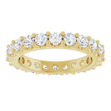 14K Gold Round Lab-Grown Diamond Shared-Prong Eternity Band – 3 mm Stones (1 3/4–2 1/5 CTW) .0 - Yellow Gold - view 3