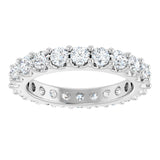 Platinum Round Natural Diamond Shared-Prong Eternity Band – 3 mm Stones (1 3/4–2 CTW) - view 3