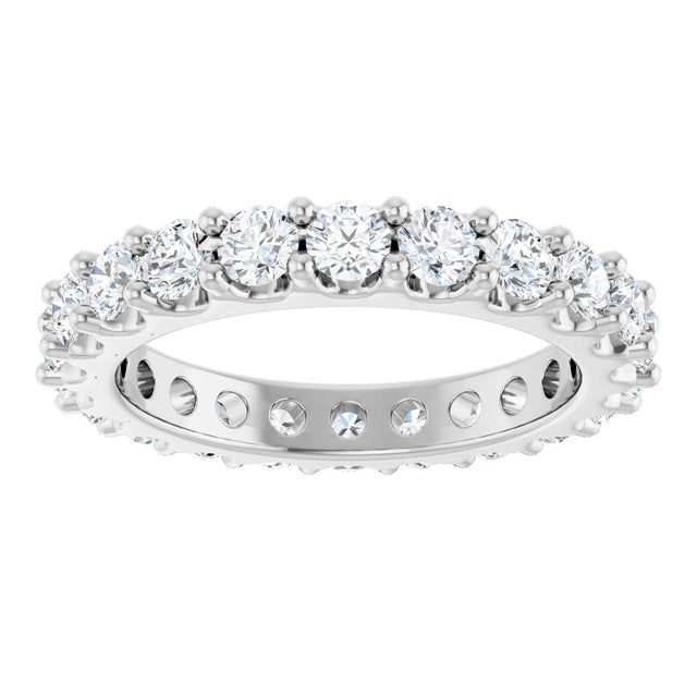Platinum Round Natural Diamond Shared-Prong Eternity Band – 3 mm Stones (1 3/4–2 CTW) - view 3