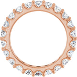 14K Gold Round Natural Diamond Shared-Prong Eternity Band – 3 mm Stones (1 3/4–2 CTW) - Rose Gold - view 2