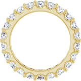 14K Gold Round Lab-Grown Diamond Shared-Prong Eternity Band – 3 mm Stones (1 3/4–2 1/5 CTW) .0 - Yellow Gold - view 2