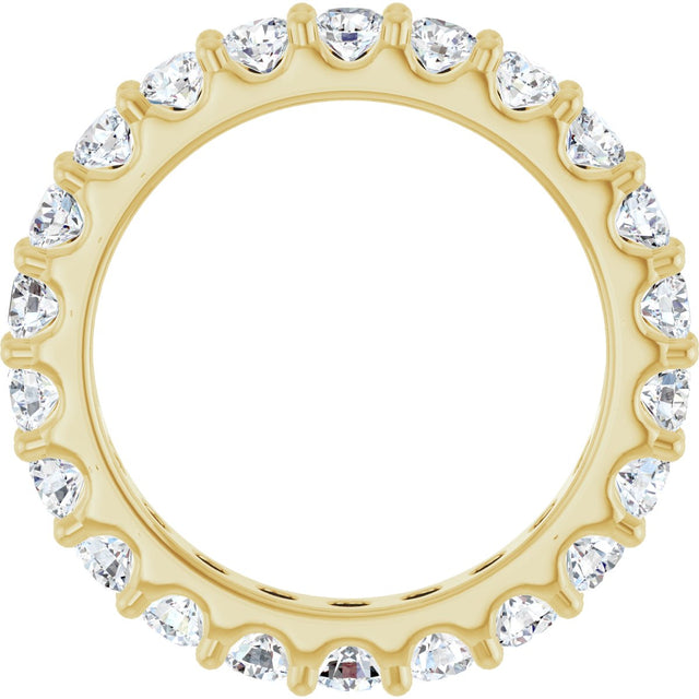 14K Gold Round Lab-Grown Diamond Shared-Prong Eternity Band – 3 mm Stones (1 3/4–2 1/5 CTW) .0 - Yellow Gold - view 2