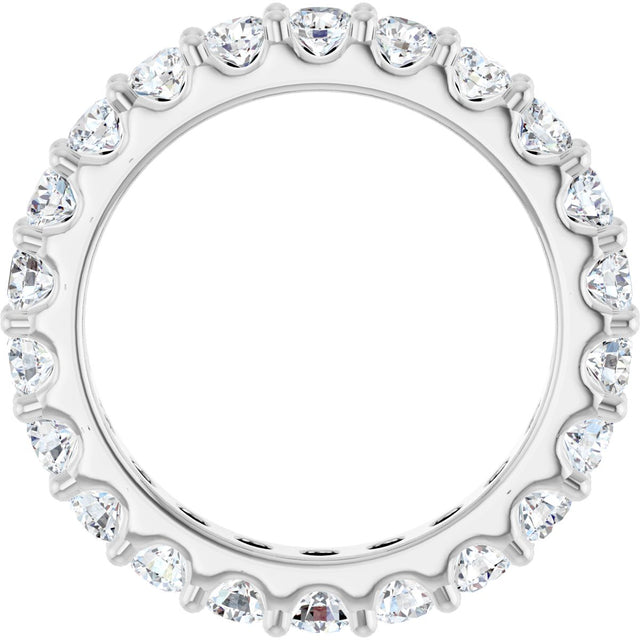 Platinum Round Natural Diamond Shared-Prong Eternity Band – 3 mm Stones (1 3/4–2 CTW) - view 2