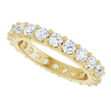 14K Gold Round Natural Diamond Shared-Prong Eternity Band – 3 mm Stones (1 3/4–2 CTW) - Yellow Gold - view 5