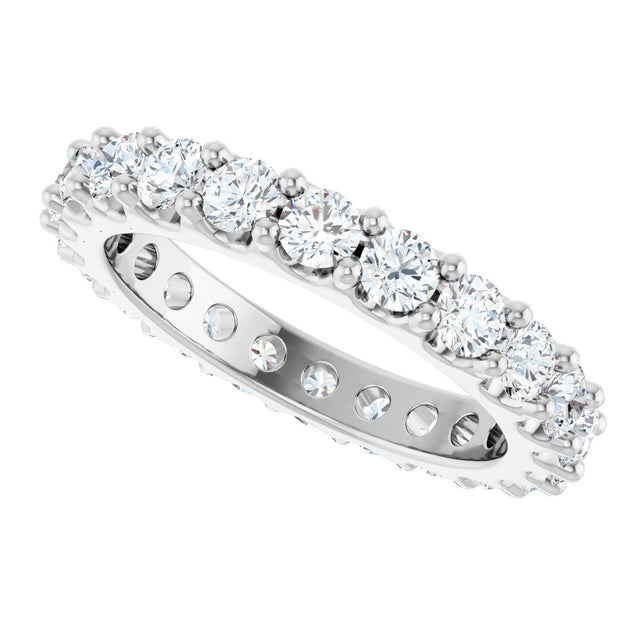 Platinum Round Lab-Grown Diamond Shared-Prong Eternity Band – 3 mm Stones (1 3/4–2 1/5 CTW) .0 - view 5