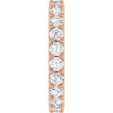 14K Gold Round Lab-Grown Diamond Shared-Prong Eternity Band – 3 mm Stones (1 3/4–2 1/5 CTW) .0 - Rose Gold - view 4