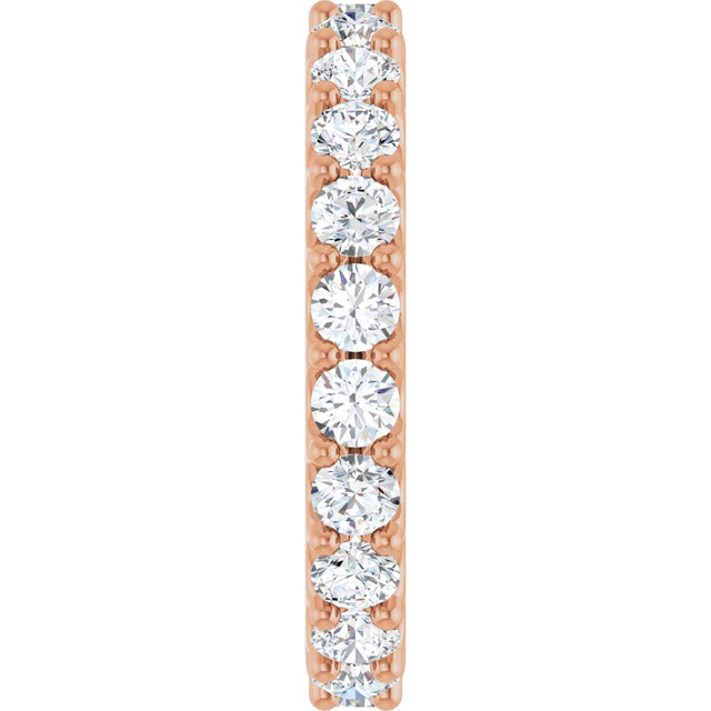 14K Gold Round Lab-Grown Diamond Shared-Prong Eternity Band – 3 mm Stones (1 3/4–2 1/5 CTW) .0 - Rose Gold - view 4