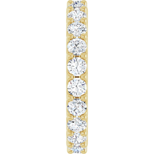 14K Gold Round Lab-Grown Diamond Shared-Prong Eternity Band – 3 mm Stones (1 3/4–2 1/5 CTW) .0 - Yellow Gold - view 4
