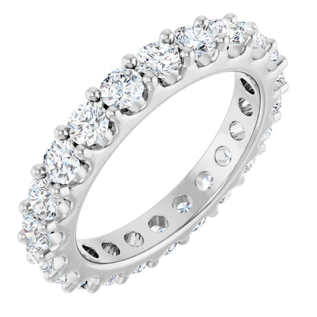Platinum Round Lab-Grown Diamond Shared-Prong Eternity Band – 3 mm Stones (1 3/4–2 1/5 CTW) .0
