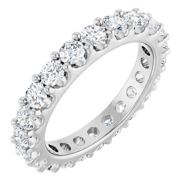 Platinum Round Lab-Grown Diamond Shared-Prong Eternity Band – 3 mm Stones (1 3/4–2 1/5 CTW) .0