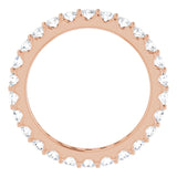 14K Gold Round Natural Diamond Shared-Prong Eternity Band – 2.5 mm Stones (1 3/8–1 1/2 CTW) .0 - Rose Gold - view 2