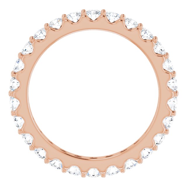 14K Gold Round Lab-Grown Diamond Shared-Prong Eternity Band – 2.5 mm Stones (1 3/8–1 1/2 CTW) .0 - Rose Gold - view 2