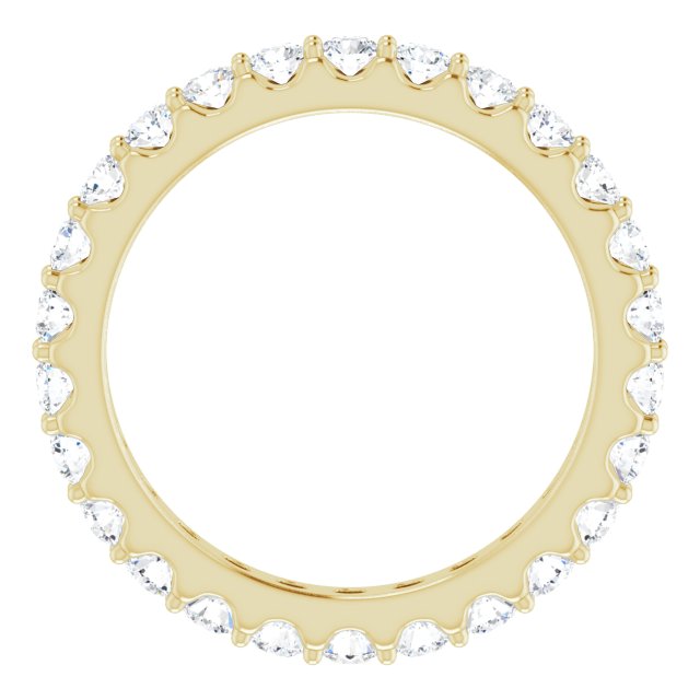 14K Gold Round Lab-Grown Diamond Shared-Prong Eternity Band – 2.5 mm Stones (1 3/8–1 1/2 CTW) .0 - Yellow Gold - view 2