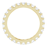 14K Gold Round Natural Diamond Shared-Prong Eternity Band – 2.5 mm Stones (1 3/8–1 1/2 CTW) .0 - Yellow Gold - view 2