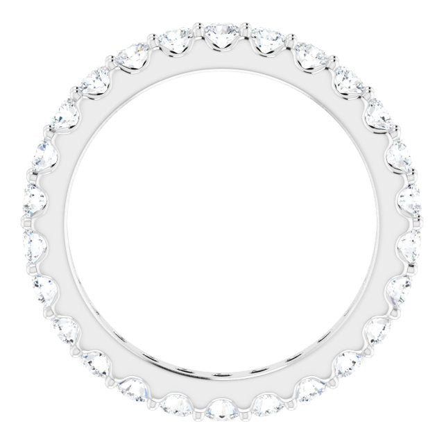 Platinum Round Natural Diamond Shared-Prong Eternity Band – 2.5 mm Stones (1 3/8–1 1/2 CTW) .0 - view 2