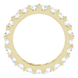 14K Gold Round Natural Diamond Shared-Prong Eternity Band – 3 mm Stones (1 3/4–2 CTW) - Yellow Gold - view 2