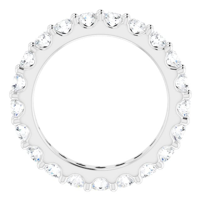 Platinum Round Natural Diamond Shared-Prong Eternity Band – 3 mm Stones (1 3/4–2 CTW) - view 2
