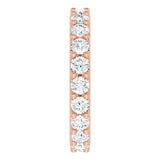 14K Gold Round Natural Diamond Shared-Prong Eternity Band – 3 mm Stones (1 3/4–2 CTW) - Rose Gold - view 4